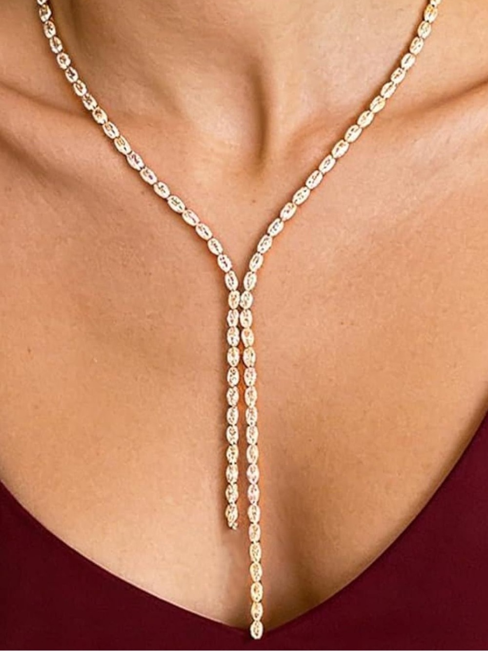 Diamond Crystal Drop Necklace Q548